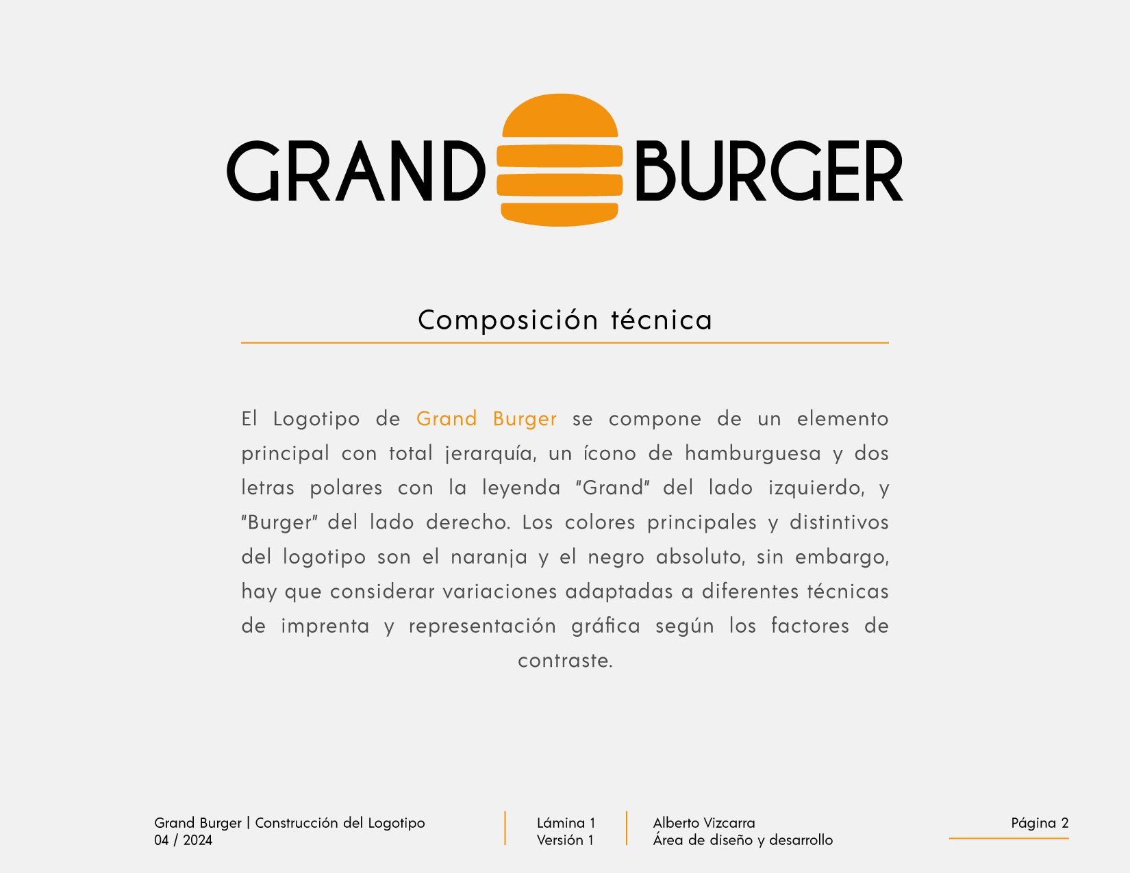 Identidad de marca Grand Burger Morelia