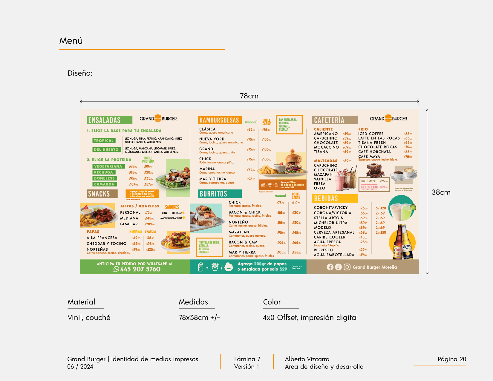 Identidad de marca Grand Burger Morelia