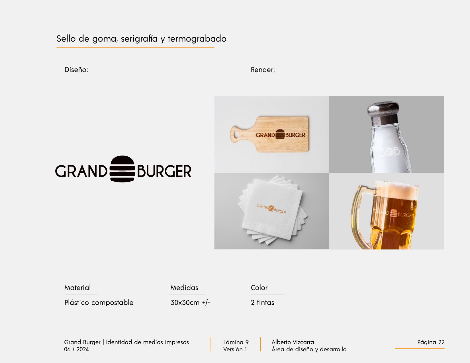 Identidad de marca Grand Burger Morelia