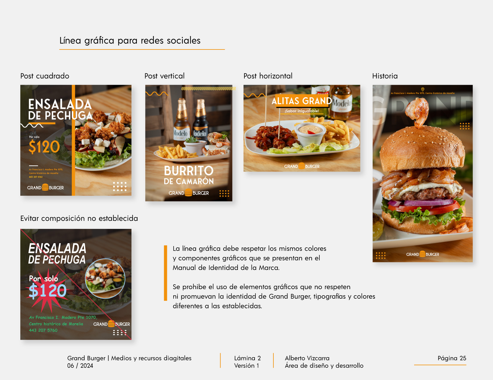Identidad de marca Grand Burger Morelia