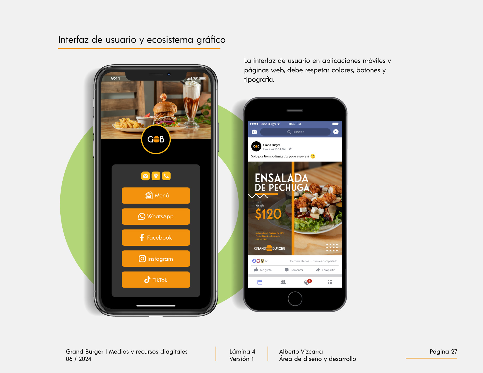 Identidad de marca Grand Burger Morelia