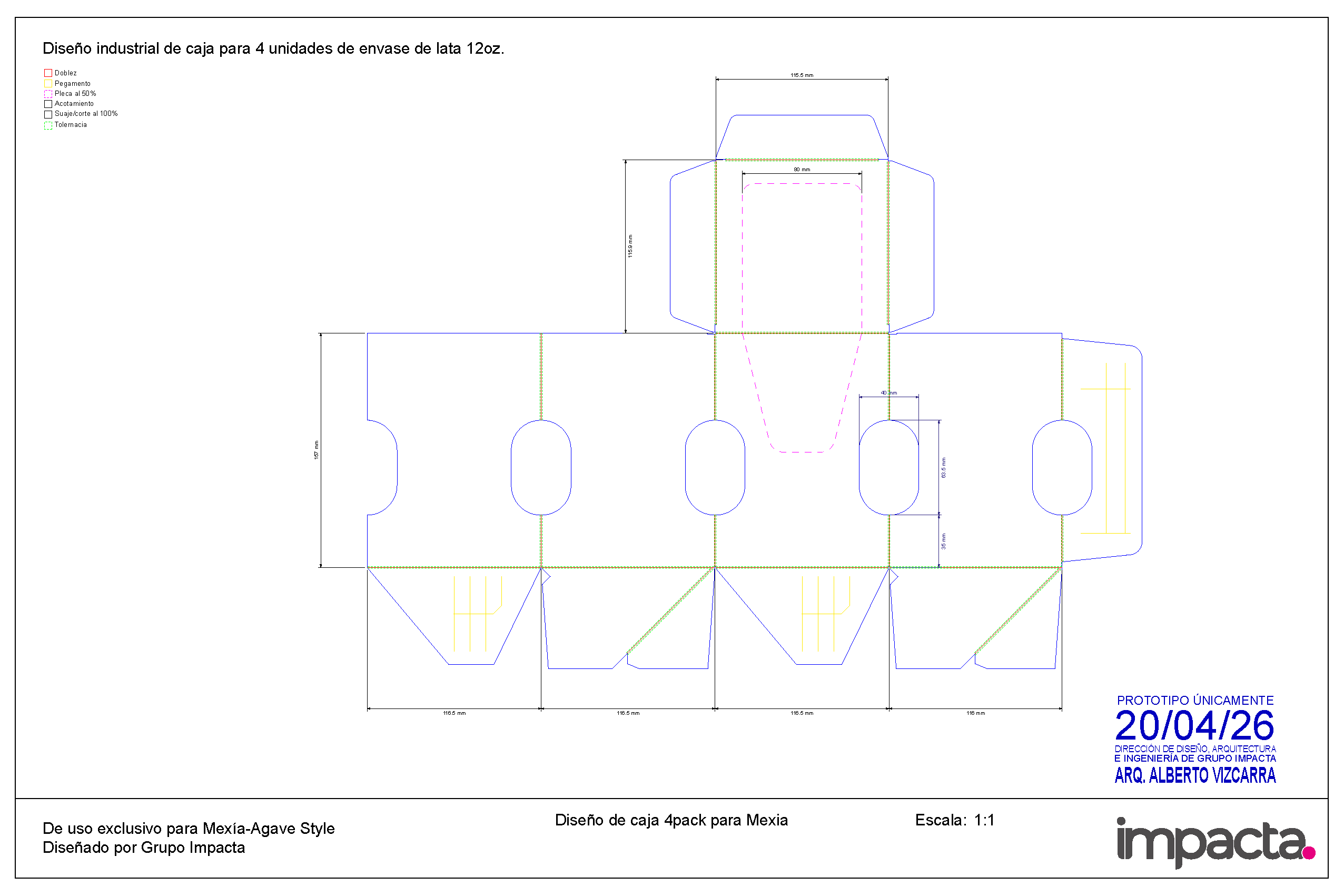 Diseño de 4pack Mexia