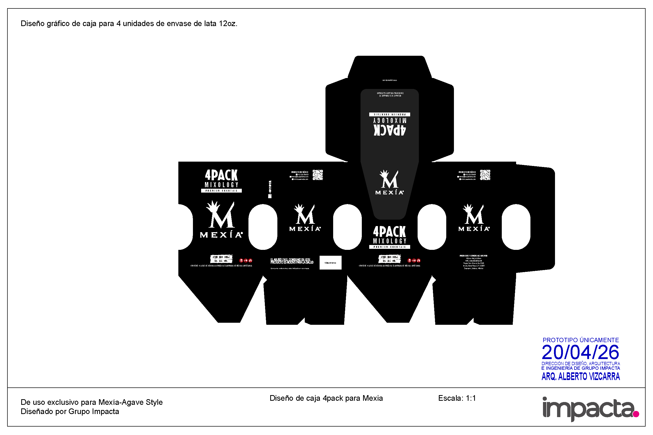 Diseño de 4pack Mexia
